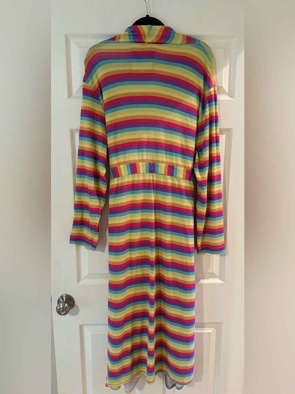 NWOT Women’s Paris Hilton × Monica + Andy Organic Cotton Blend Robe Rainbow M/L. - Picture 7 of 7